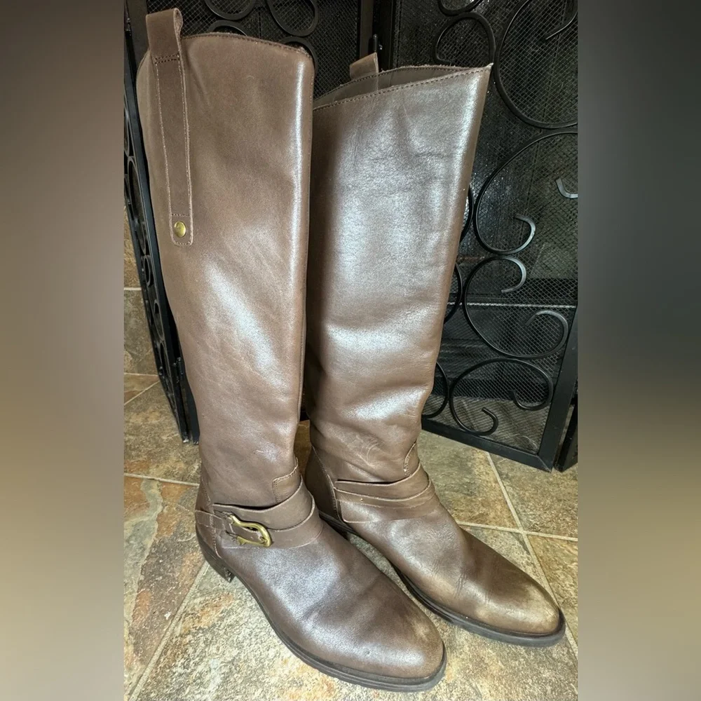 Franco Fortini Brown Leather Knee-High Riding Boots